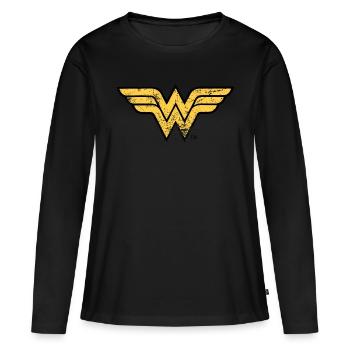 DC Comics Ligue De Justice D'Amérique Wonder Woma - T-shirt manches longues Premium bio Femme - noir - Devant - Julia (174cm)