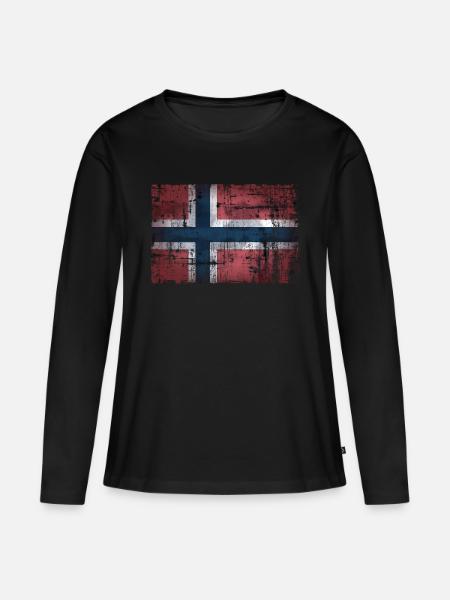 Norwegen - Frauen Premium Bio Langarmshirt - Schwarz
