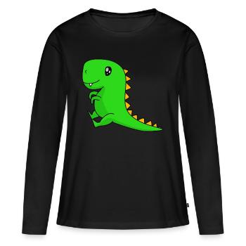 Dinosaures - T-shirt manches longues Premium bio Femme - noir - Devant - Julia (174cm)