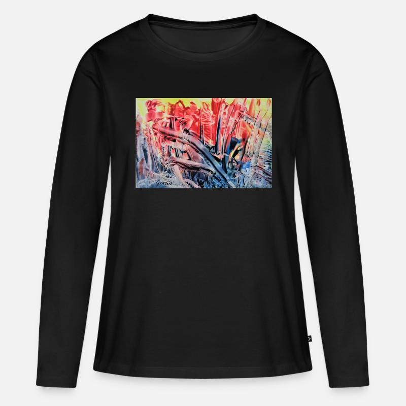 3933 - Frauen Premium Bio Langarmshirt - Schwarz