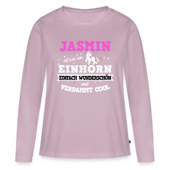 Jasmin Einhorn - Frauen Premium Bio Langarmshirt - Altrosa - Vorne - Julia (174cm)