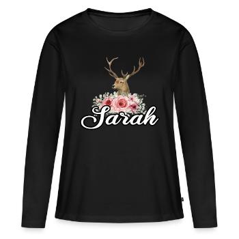 Sarah Women nomme des filles - T-shirt manches longues Premium bio Femme - noir - Devant - Julia (174cm)