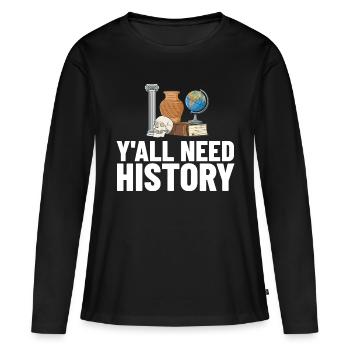 History Teacher Lesson Professor Historian - Women's Premium Organic Long Sleeve Shirt - black - Front - Julia (174cm)