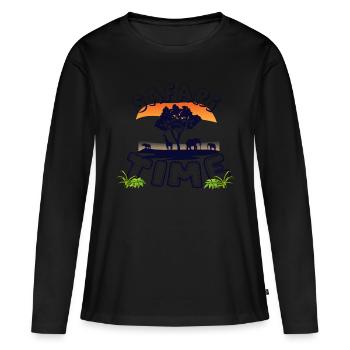 Safari Big Five - T-shirt manches longues Premium bio Femme - noir - Devant - Julia (174cm)