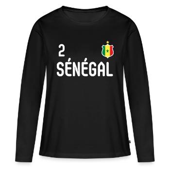 équipe Sénégal - T-shirt manches longues Premium bio Femme - noir - Devant - Julia (174cm)