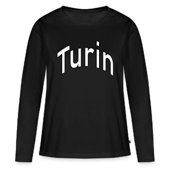 Turin - T-shirt manches longues Premium bio Femme - noir - Devant - Julia (174cm)