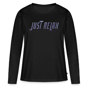 Just Relax - Frauen Premium Bio Langarmshirt - Schwarz - Vorne - Julia (174cm)