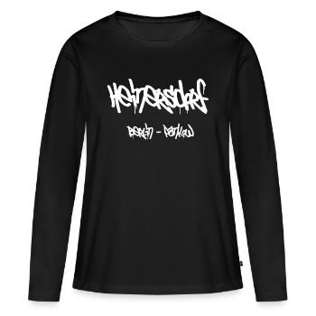 Heinersdorf - Pankow - Berlin Graffiti - T-shirt manches longues Premium bio Femme - noir - Devant - Julia (174cm)