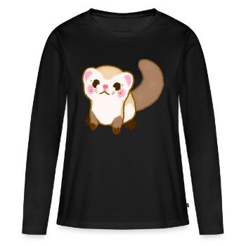 Frettchen - Frauen Premium Bio Langarmshirt - Schwarz - Vorne - Julia (174cm)