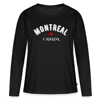 Montreal, Canada - Women's Premium Organic Long Sleeve Shirt - black - Front - Julia (174cm)