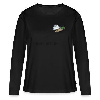 Le taon qui passe - T-shirt manches longues Premium bio Femme - noir - Devant - Julia (174cm)