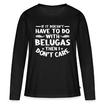 Béluga Béluga Baleine Observation des baleines Dauphin Dauphin - T-shirt manches longues Premium bio Femme - noir - Devant - Julia (174cm)