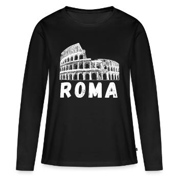 Roma Kolosseum Rom Kolosseum Italien Souvenir - Frauen Premium Bio Langarmshirt - Schwarz - Vorne - Julia (174cm)
