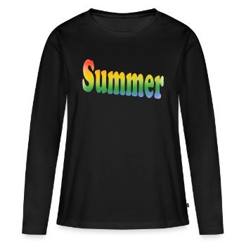 Verano - Été - T-shirt manches longues Premium bio Femme - noir - Devant - Julia (174cm)