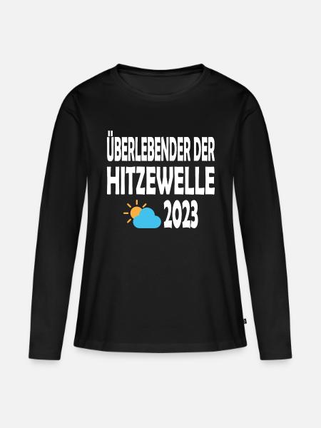 Überlebender der Hitzewelle 2023 - Frauen Premium Bio Langarmshirt - Schwarz
