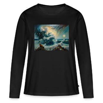Zorn der Natur #3 - Frauen Premium Bio Langarmshirt - Schwarz - Vorne - Julia (174cm)