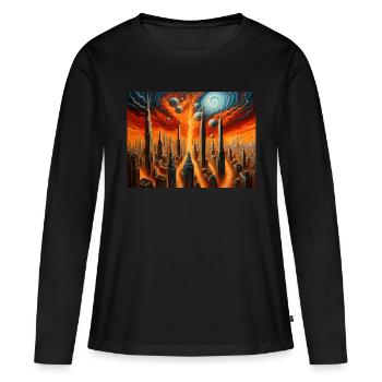 Zorn der Natur #9 - Frauen Premium Bio Langarmshirt - Schwarz - Vorne - Julia (174cm)