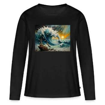 Zorn der Natur #10 - Frauen Premium Bio Langarmshirt - Schwarz - Vorne - Julia (174cm)