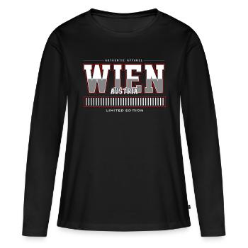 Vienne - T-shirt manches longues Premium bio Femme - noir - Devant - Julia (174cm)