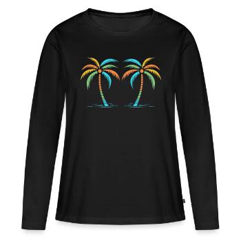 je suis en vacances - T-shirt manches longues Premium bio Femme - noir - Devant - Julia (174cm)