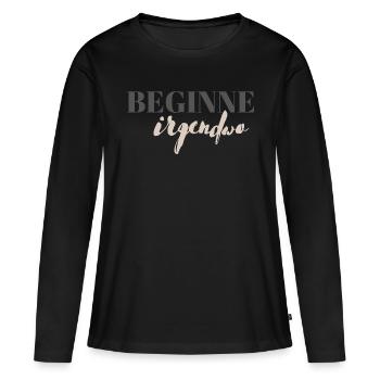 Commencez n’importe où - T-shirt manches longues Premium bio Femme - noir - Devant - Julia (174cm)