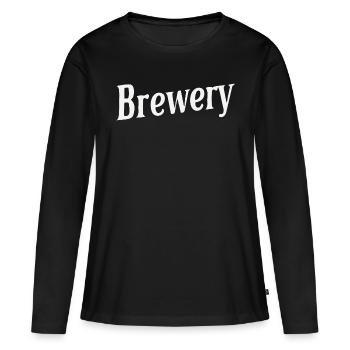 BRASSERIE - T-shirt manches longues Premium bio Femme - noir - Devant - Julia (174cm)