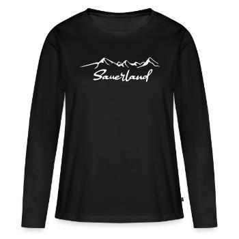 Horizon du Sauerland - T-shirt manches longues Premium bio Femme - noir - Devant - Julia (174cm)