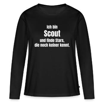 Scouting et talents - T-shirt manches longues Premium bio Femme - noir - Devant - Julia (174cm)