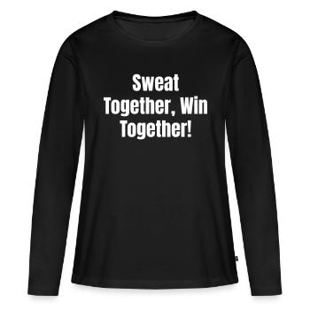 Transpirez ensemble, gagnez ensemble ! - T-shirt manches longues Premium bio Femme - noir - Devant - Julia (174cm)