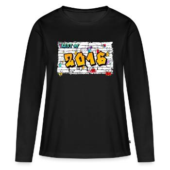 Urban Icon 2016 Graffiti – 9 ans d’audace - T-shirt manches longues Premium bio Femme - noir - Devant - Julia (174cm)