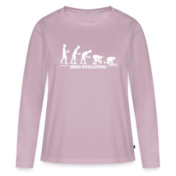 BIER EVOLUTION Volksfest Bierzelt - Frauen Premium Bio Langarmshirt - Altrosa - Vorne - Julia (174cm)