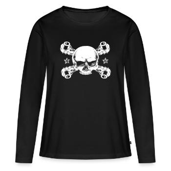 Échafaudages - T-shirt manches longues Premium bio Femme - noir - Devant - Julia (174cm)