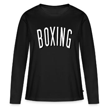 box boxing boxer mma fight kick punch sparring cap - Women's Premium Organic Long Sleeve Shirt - black - Front - Julia (174cm)