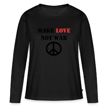 FAITES L’AMOUR PAS LA GUERRE - T-shirt manches longues Premium bio Femme - noir - Devant - Julia (174cm)