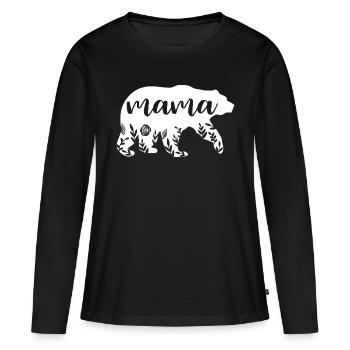 Mama Bear - Women's Premium Organic Long Sleeve Shirt - black - Front - Julia (174cm)