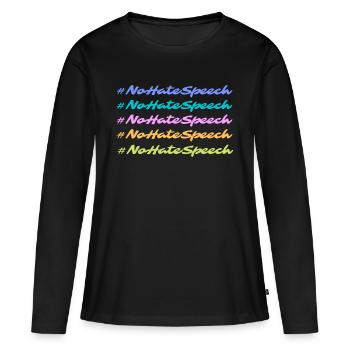 #NoHateSpeeche - T-shirt manches longues Premium bio Femme - noir - Devant - Julia (174cm)