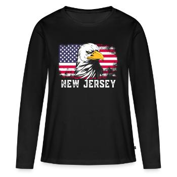 New Jersey - T-shirt manches longues Premium bio Femme - noir - Devant - Julia (174cm)