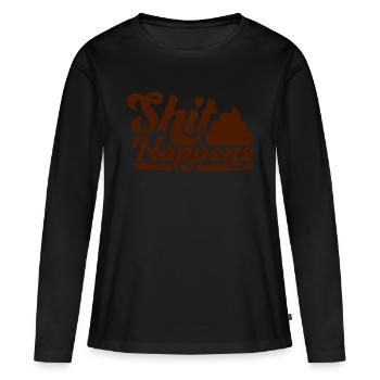 La merde des excréments se produit - T-shirt manches longues Premium bio Femme - noir - Devant - Julia (174cm)
