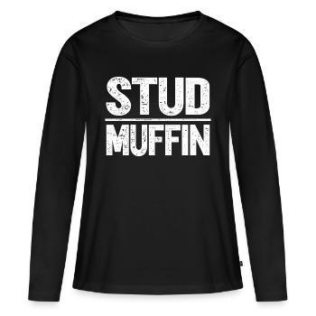 Stud Muffin - Women's Premium Organic Long Sleeve Shirt - black - Front - Julia (174cm)