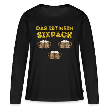 Das ist mein Sixpack Bier Saufen Prost Party Funny - Frauen Premium Bio Langarmshirt - Schwarz - Vorne - Julia (174cm)