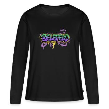 Bielefeld Allemagne City Graffiti Spray Sprayer - T-shirt manches longues Premium bio Femme - noir - Devant - Julia (174cm)