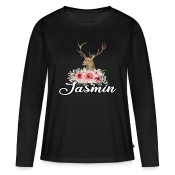 Jasmin Women Name Gift - Women's Premium Organic Long Sleeve Shirt - black - Front - Julia (174cm)