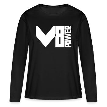 Puissance V8 - T-shirt manches longues Premium bio Femme - noir - Devant - Julia (174cm)