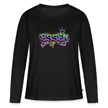 Essen Deutschland Stadt Graffiti Spray Sprayer - Frauen Premium Bio Langarmshirt - Schwarz - Vorne - Julia (174cm)