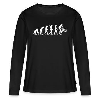evolution bmx / evolution vélo - T-shirt manches longues Premium bio Femme - noir - Devant - Julia (174cm)