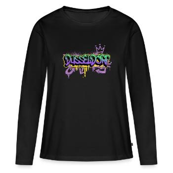 Düsseldorf Deutschland Graffiti Spray Sprayer - Frauen Premium Bio Langarmshirt - Schwarz - Vorne - Julia (174cm)