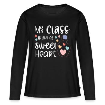 Teacher Gift - Women's Premium Organic Long Sleeve Shirt - black - Front - Julia (174cm)