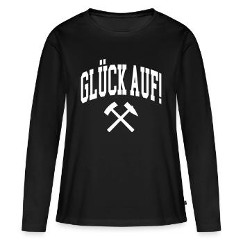 Bonne chance! - T-shirt manches longues Premium bio Femme - noir - Devant - Julia (174cm)