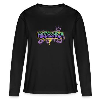 Hildesheim Deutschland Graffiti Spray Sprayer - Frauen Premium Bio Langarmshirt - Schwarz - Vorne - Julia (174cm)