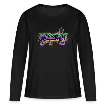 Ingolstadt Deutschland Graffiti Spray Sprayer - Frauen Premium Bio Langarmshirt - Schwarz - Vorne - Julia (174cm)